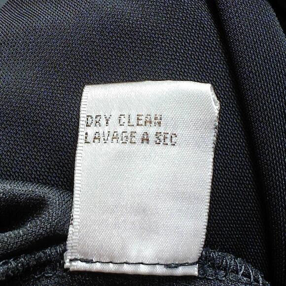 Badgley Mischka Evening Gown Dress Sz 4 Black Stretch Ruched Drape Train Wedding - Picture 11 of 11